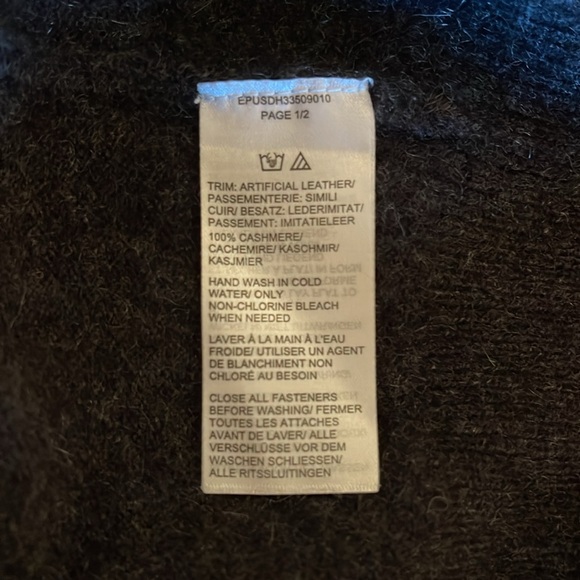 Saks Fifth Avenue 100% Cashmere Men's 1/4 Zip Sweater XXL Charcoal Gray NWOT - Picture 5 of 5